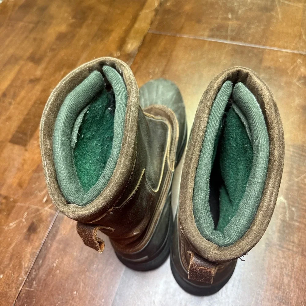 Sorel Kittson Pull-On Boots Mens Size 11 Brown Leather Waterproof Duck Boots